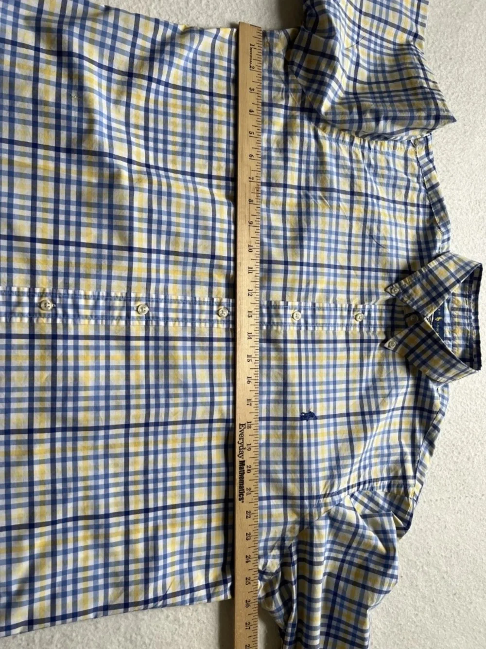 Polo Ralph Lauren Check Print Linen Button Down Shirt Sport Shirt Mens Size XL